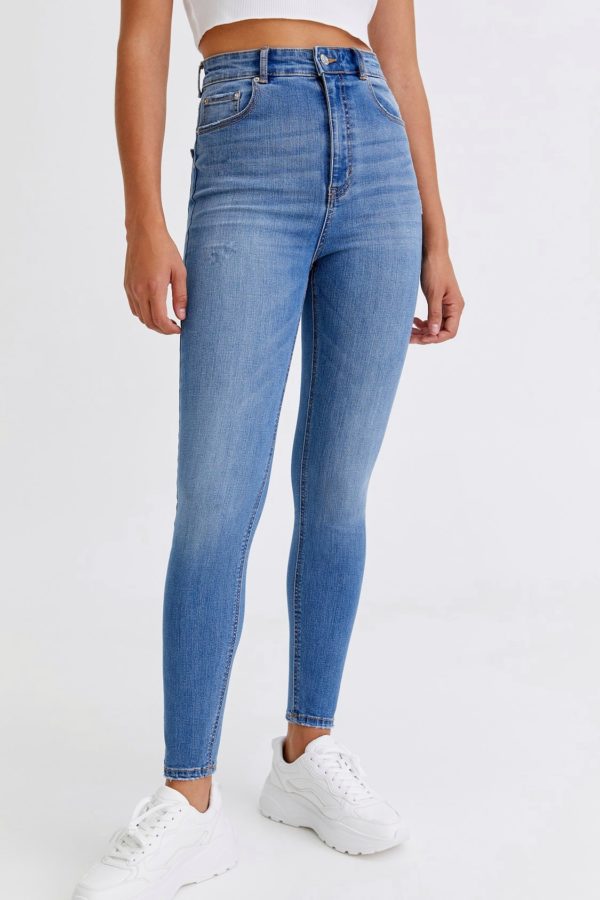 Blue Skinny High-waist