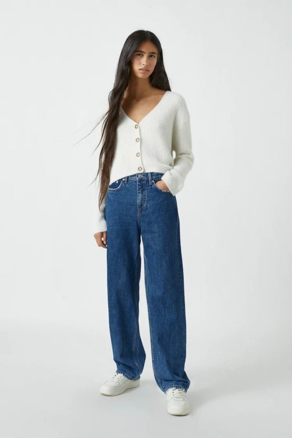 Dark Blue Slouchy Wideleg Jeans