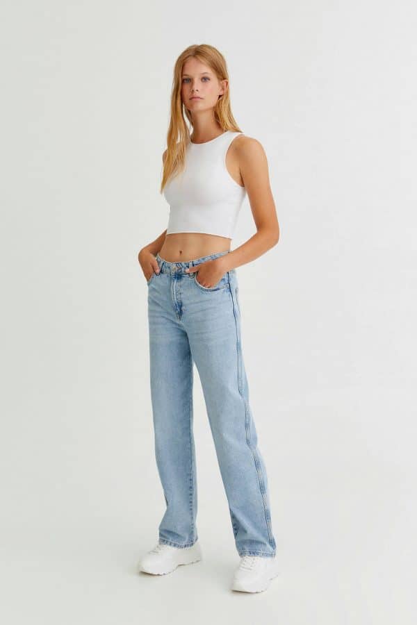 Light blue Straight leg