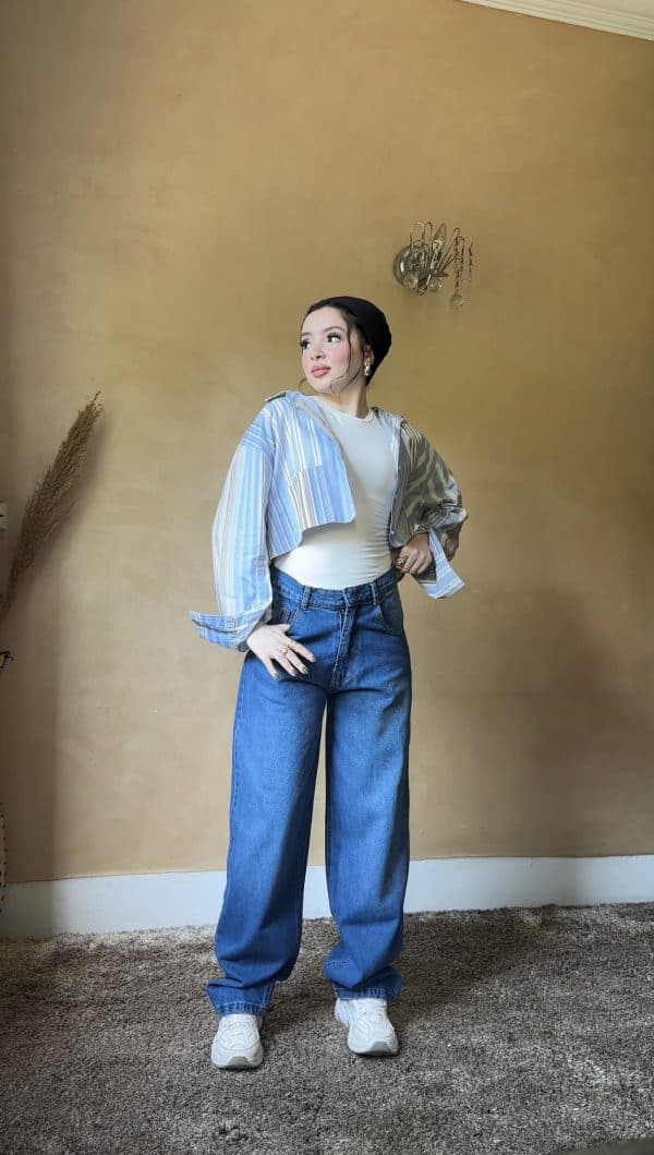 Wideleg Dark Blue Oversized